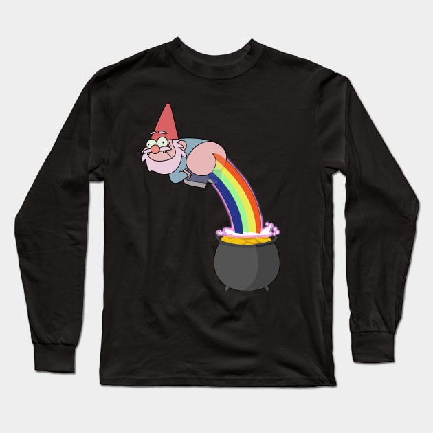Rainbow Pooping Gnome Long Sleeve T-Shirt by MarxMerch